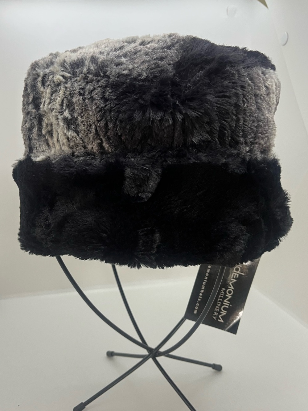 Pandemonium of Seattle Faux Fur Reversible Pillbox Hat NWT
